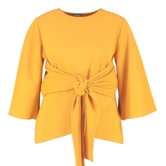 NEW•14•SUNSHINE YELLOW KIMONO SLEEVE TOP - Picture 4 of 9